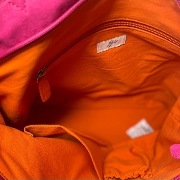 NWT J. Jill Pink Canvas Tote Beach Bag - Picture 2 of 4